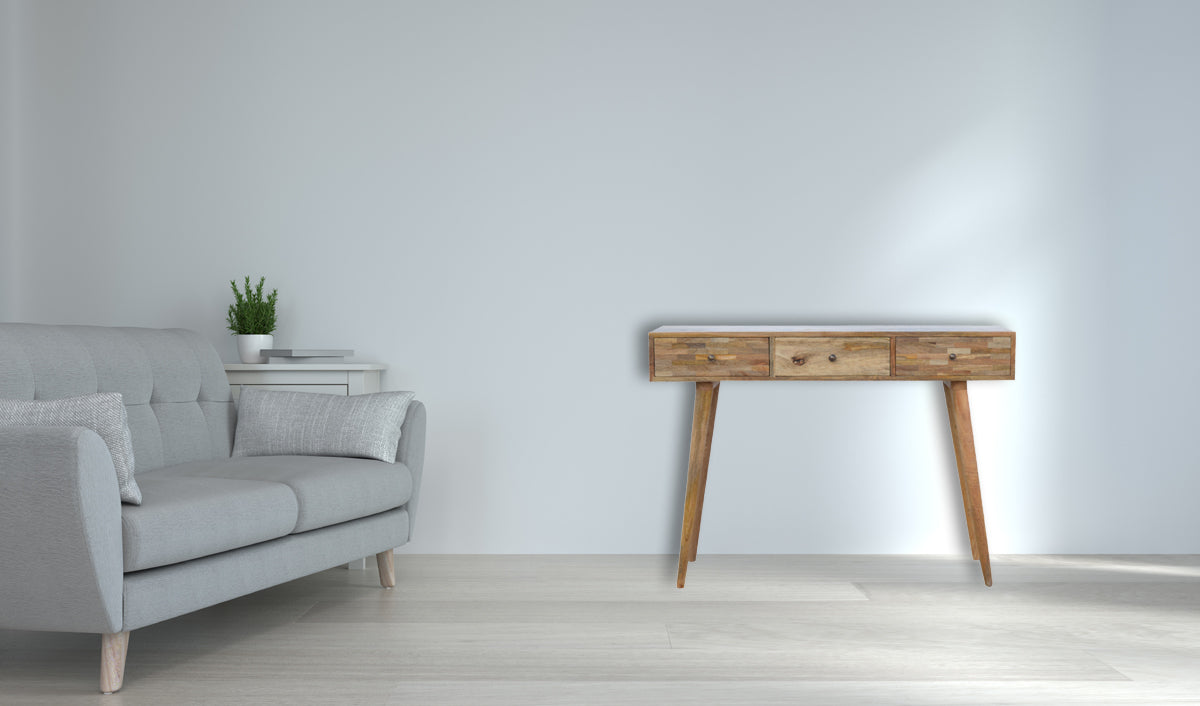 Patchwork Console Table | Oak-Ish Solid Mango Wood