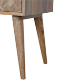 Assorted Oak-ish Open Slot Bedside Table