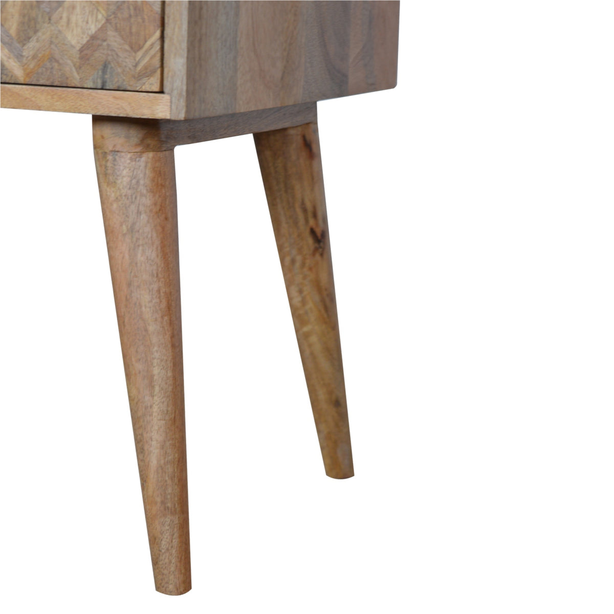 Assorted Oak-ish Open Slot Bedside Table