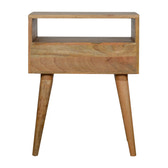 Assorted Oak-ish Open Slot Bedside Table