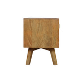 Line Grey Media Unit with Open Slot | Oak-Ish Solid Mango Wood