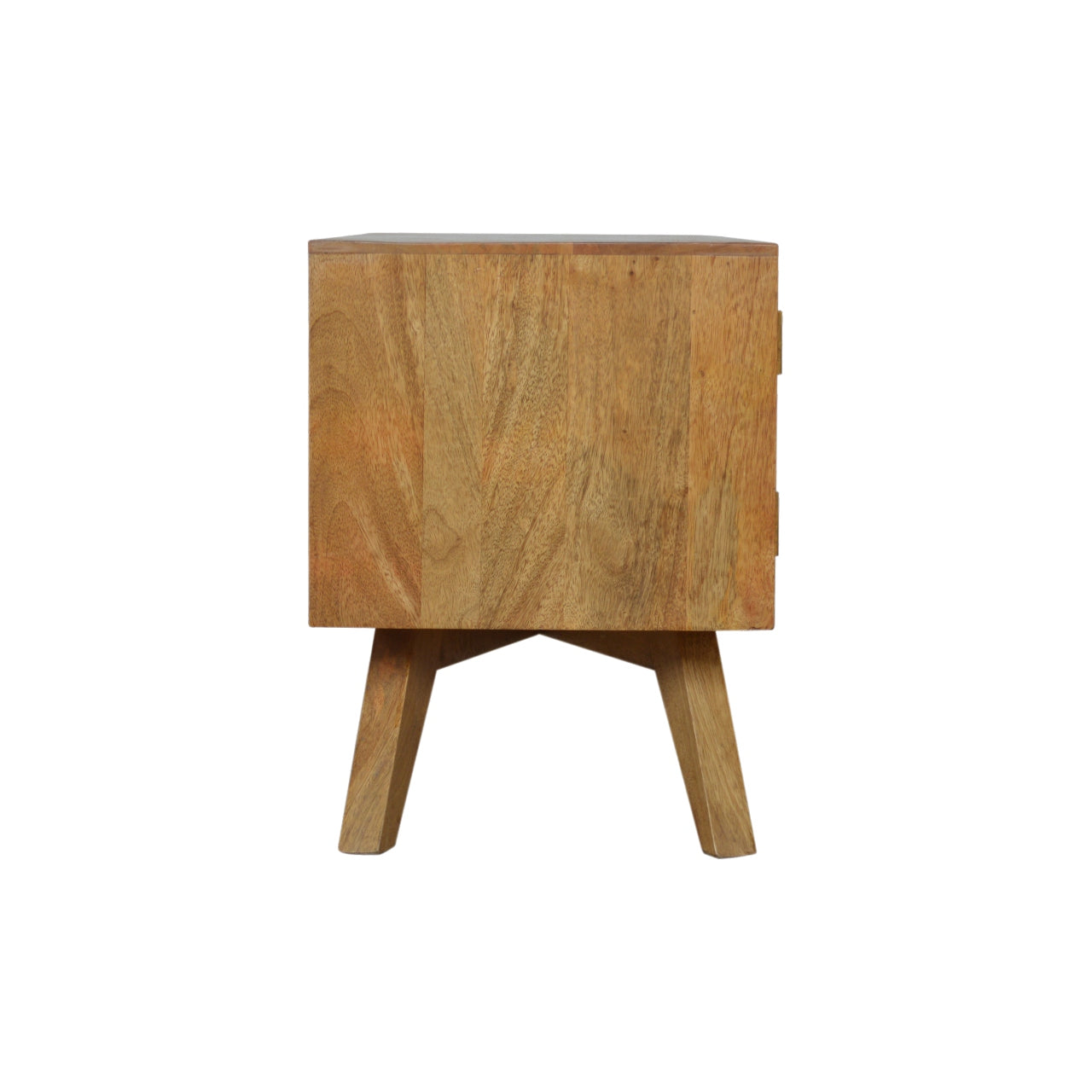 Line Grey Media Unit with Open Slot | Oak-Ish Solid Mango Wood
