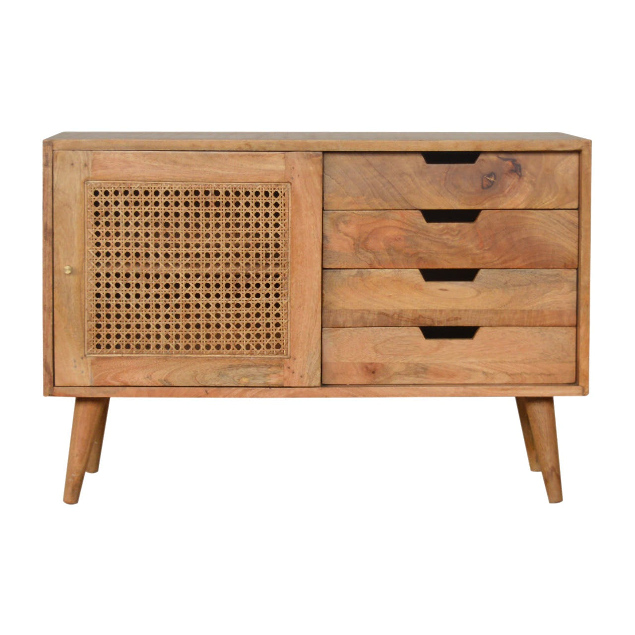 Larissa Cabinet with 4-Drawers Chest of Drawers | Oak-Ish Solid Mango Wood