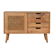 Larissa Cabinet with 4-Drawers Chest of Drawers | Oak-Ish Solid Mango Wood