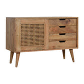 Larissa Cabinet with 4-Drawers Chest of Drawers | Oak-Ish Solid Mango Wood