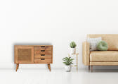 Larissa Cabinet with 4-Drawers Chest of Drawers | Oak-Ish Solid Mango Wood