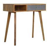 Grey Line Carved Writing Desk | Hand-Carved