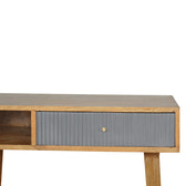 Grey Line Carved Writing Desk | Hand-Carved