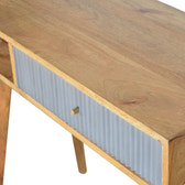 Grey Line Carved Writing Desk | Hand-Carved