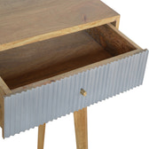 Grey Line Carved Writing Desk | Hand-Carved