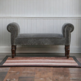 Grey Velvet Bench | Cotton Velvet