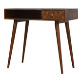 Chestnut Cube Carved Writing Desk | Hand-Carved
