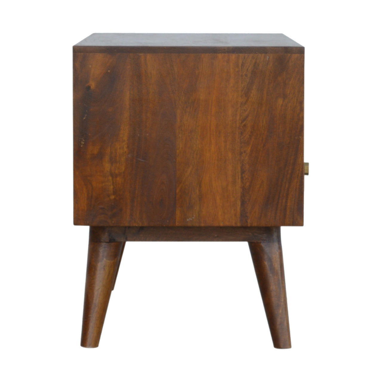 Chestnut Diamond Carved TV Unit Chest of Drawers | Hand-Carved