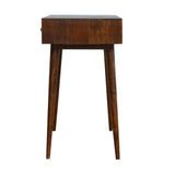 Chestnut Diamond Carve Console Chest of Drawers | Hand-Carved