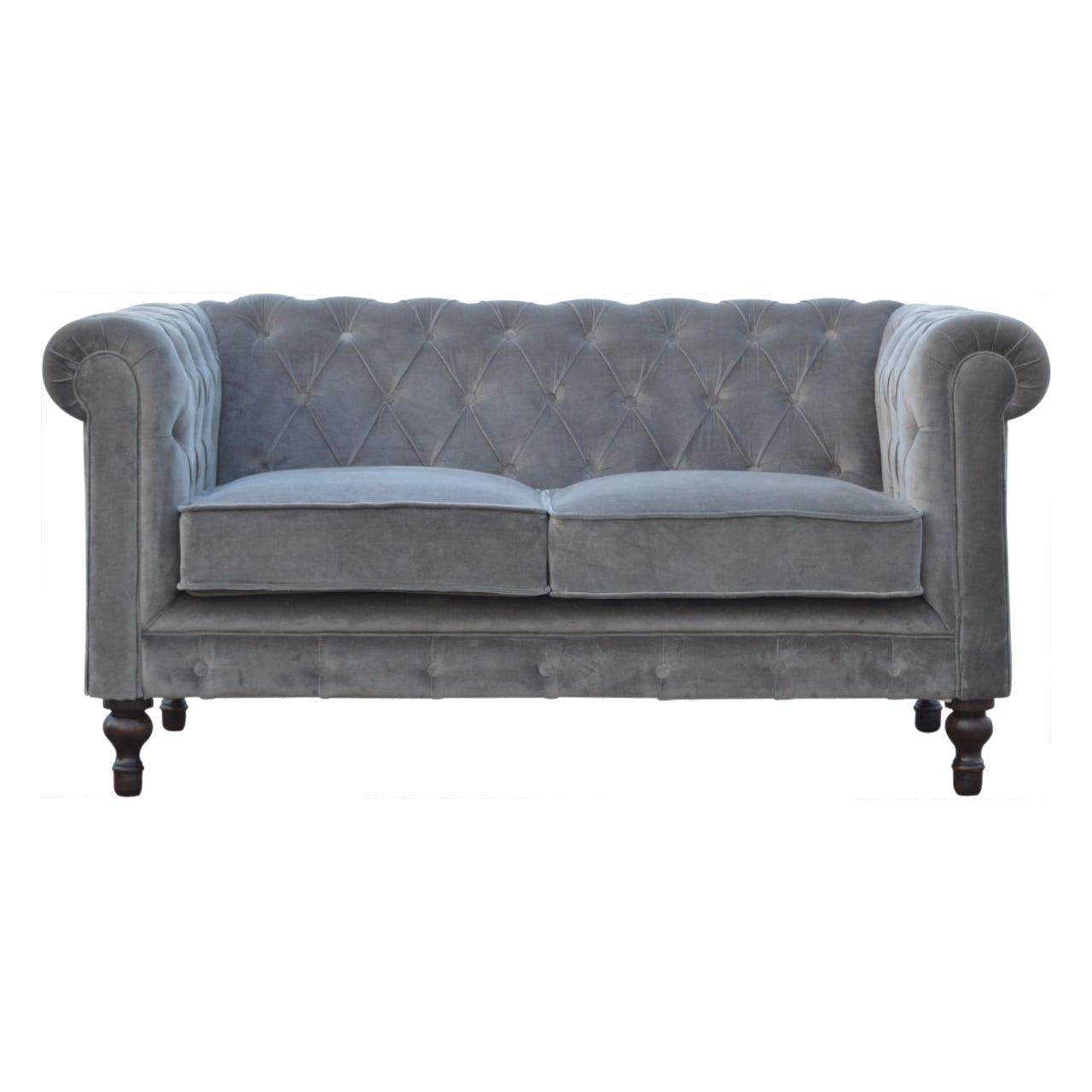 Grey Velvet Chesterfield Chair | Cotton Velvet