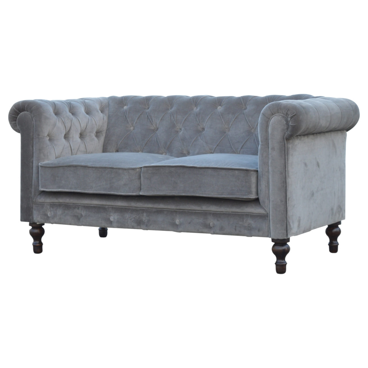 Grey Velvet Chesterfield Chair | Cotton Velvet