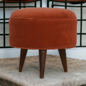 Brick Velvet Nordic Style Footstool | Cotton Velvet