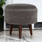 Grey Velvet Nordic Style Footstool | Cotton Velvet