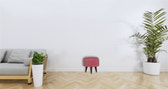 Pink Velvet Nordic Style Footstool | Cotton Velvet