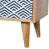 Mono Print Bedside with Open Slot Bedside Table | Oak-Ish Mango Wood
