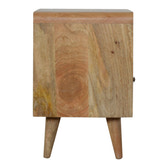 Mono Print Bedside with Open Slot Bedside Table | Oak-Ish Mango Wood