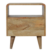 Mono Print Bedside with Open Slot Bedside Table | Oak-Ish Mango Wood