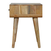 Monochrome Print Bedside Table | Oak-Ish Solid Mango Wood