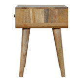 Monochrome Print Bedside Table | Oak-Ish Solid Mango Wood
