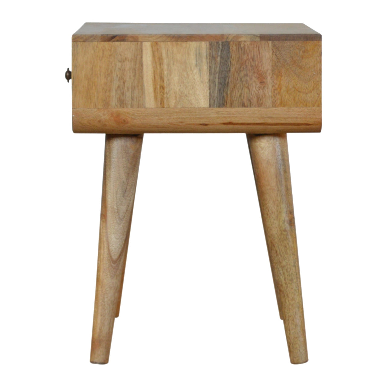 Monochrome Print Bedside Table | Oak-Ish Solid Mango Wood