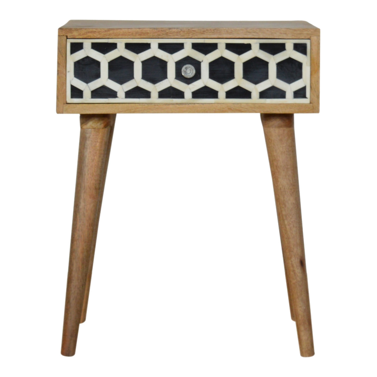Bone Inlay Bedside Table | Oak Mango Wood
