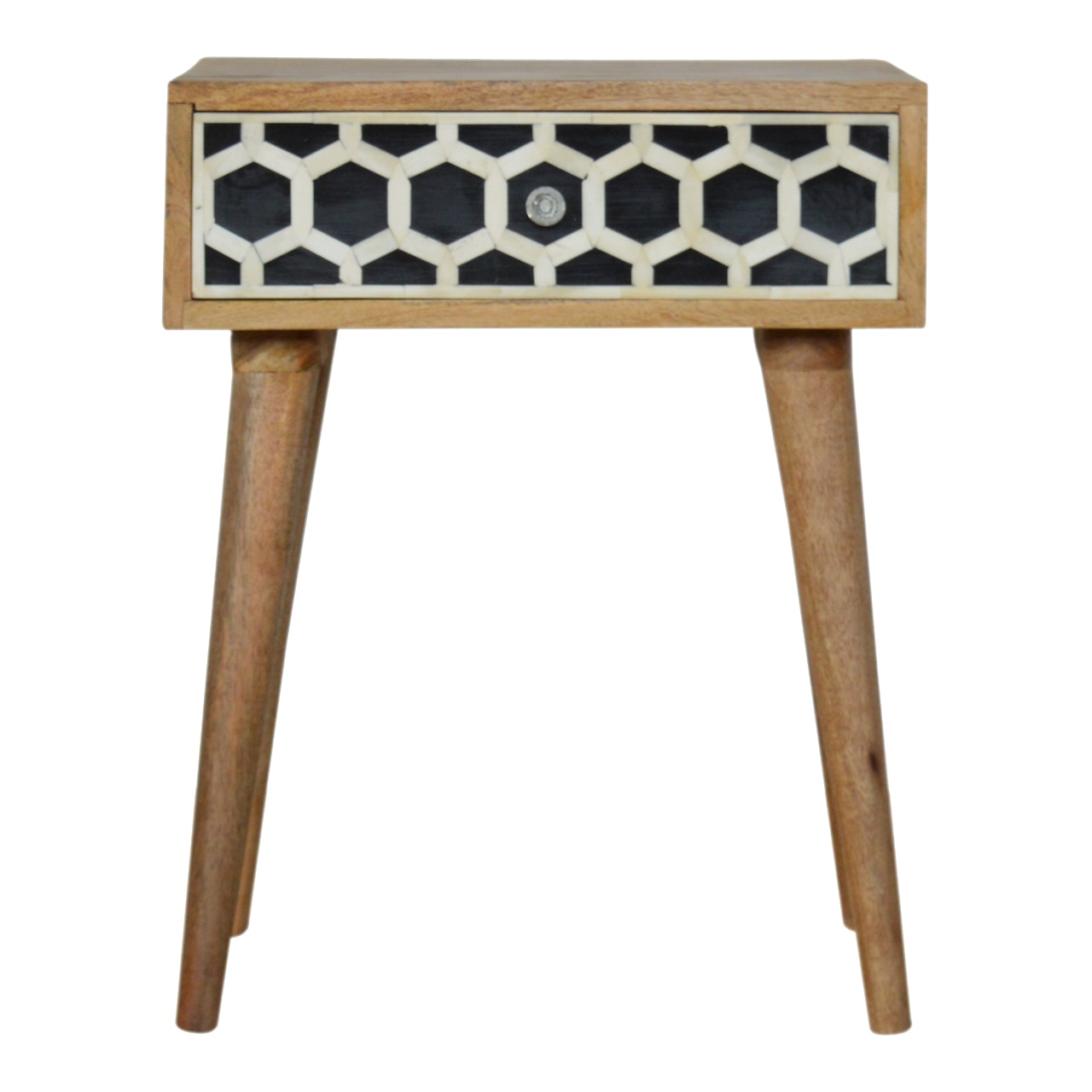 Bone Inlay Bedside Table | Oak Mango Wood