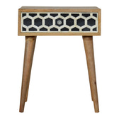 Bone Inlay Bedside Table | Oak Mango Wood