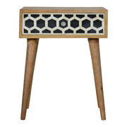 Bone Inlay Bedside Table | Oak Mango Wood