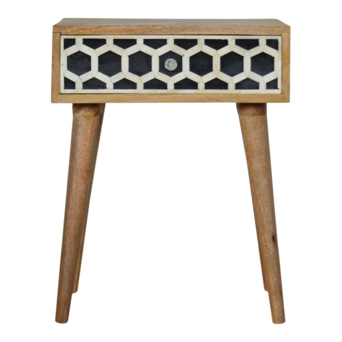 Bone Inlay Bedside Table | Oak Mango Wood