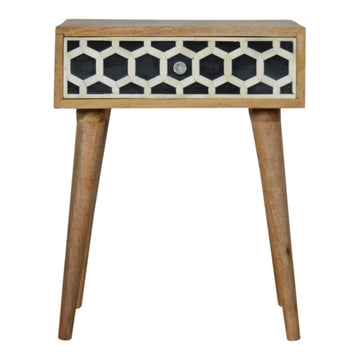 Bone Inlay Bedside Table | Oak Mango Wood
