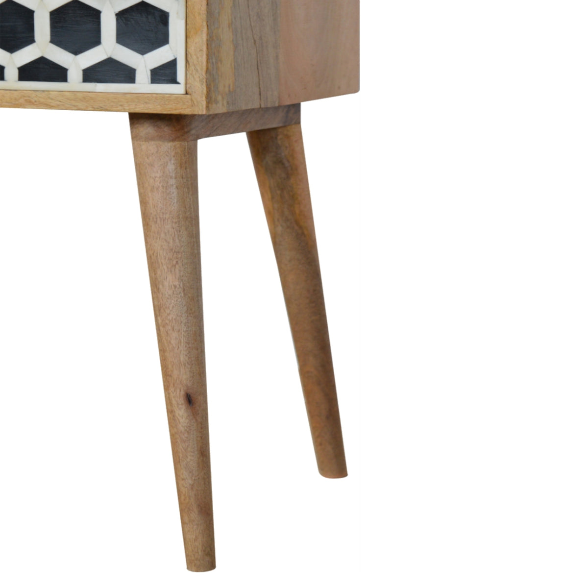 Bone Inlay Bedside Table | Oak Mango Wood