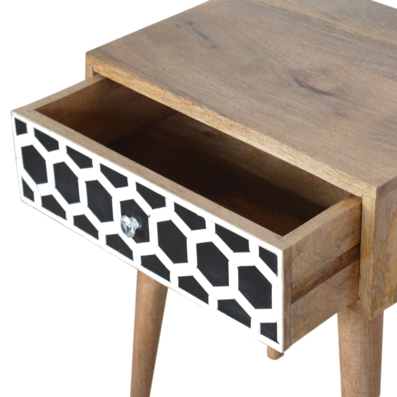 Bone Inlay Bedside Table | Oak Mango Wood