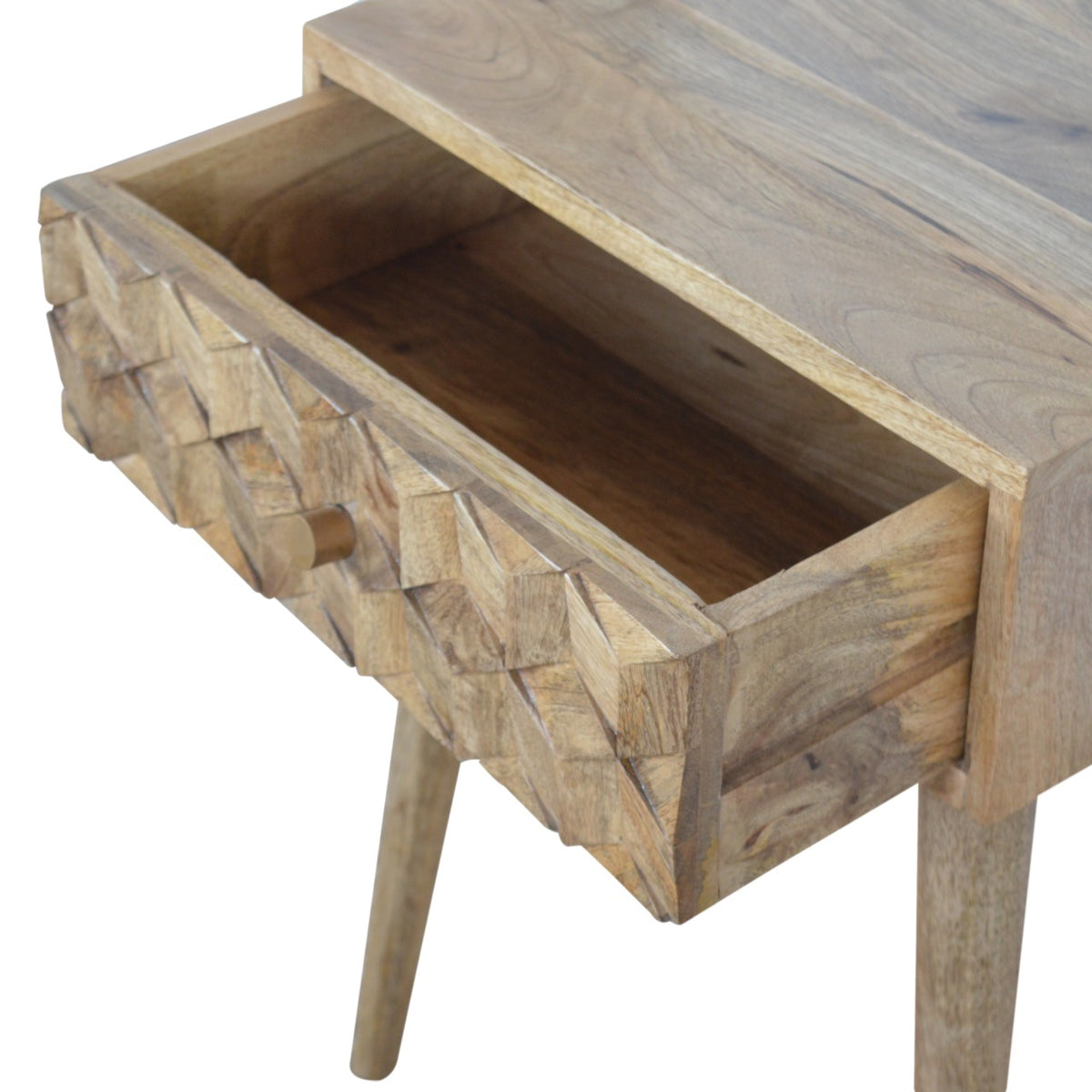 Cube Carved 1 Drawer Bedside