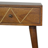 Geometric Brass Inlay Bedside Table