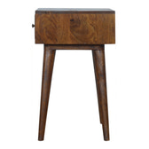 Geometric Brass Inlay Bedside Table