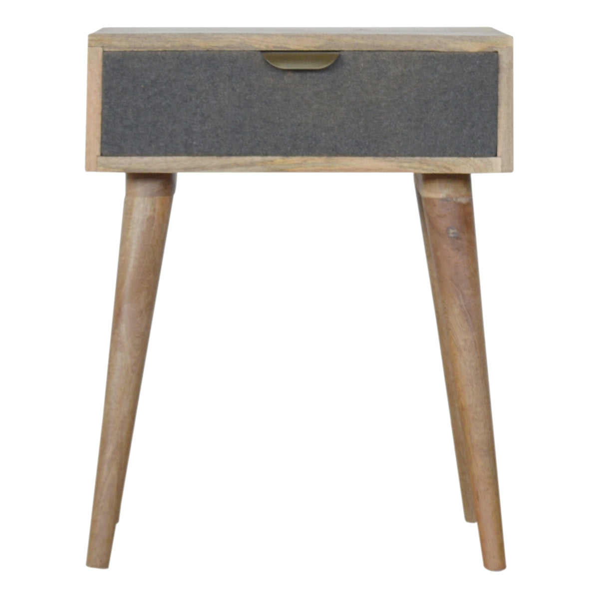 Grey Tweed Bedside Table