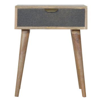 Grey Tweed Bedside Table