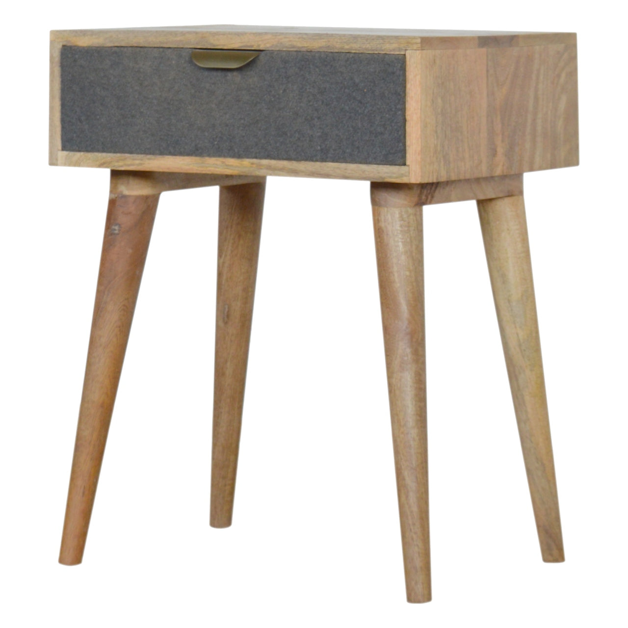 Grey Tweed Bedside Table
