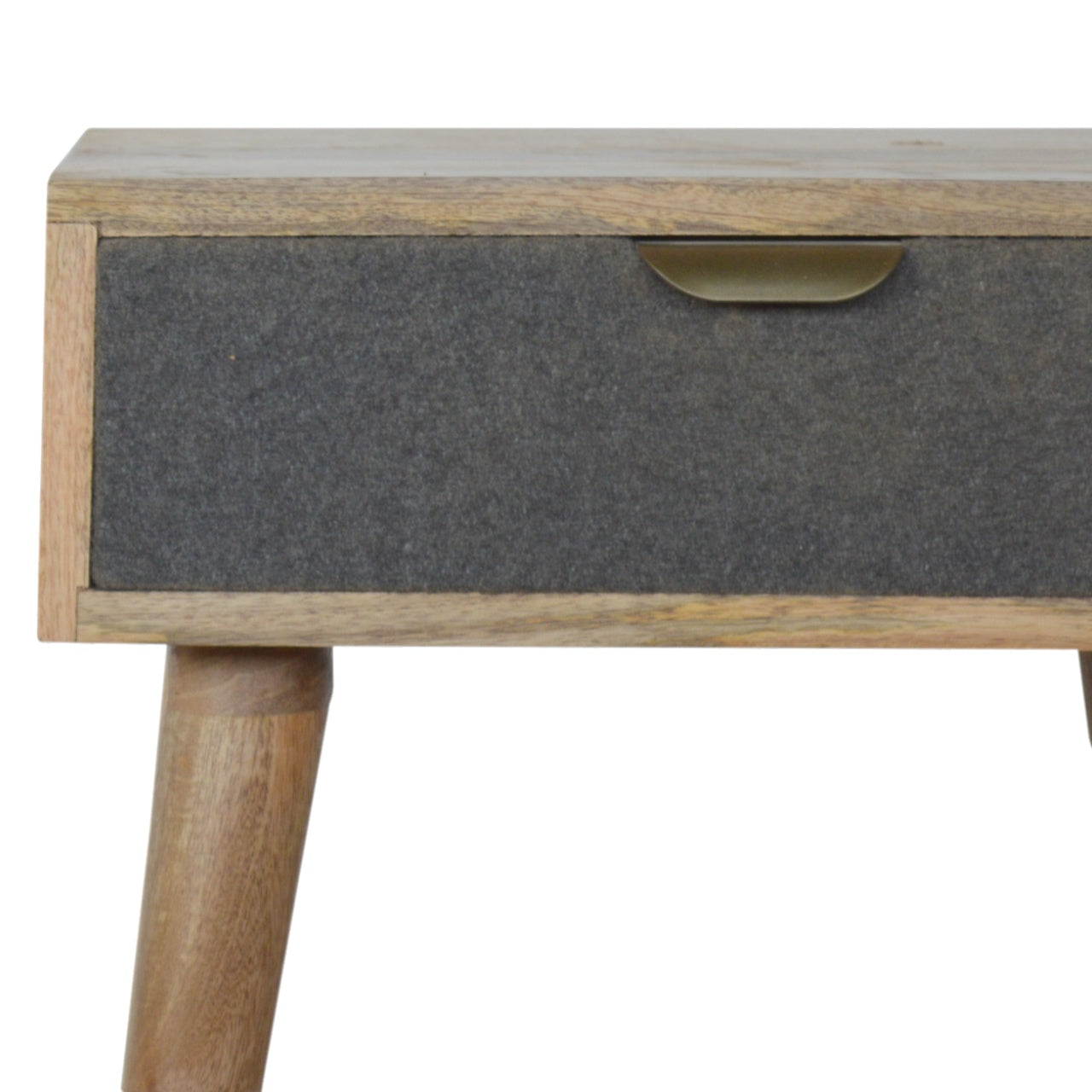 Grey Tweed Bedside Table