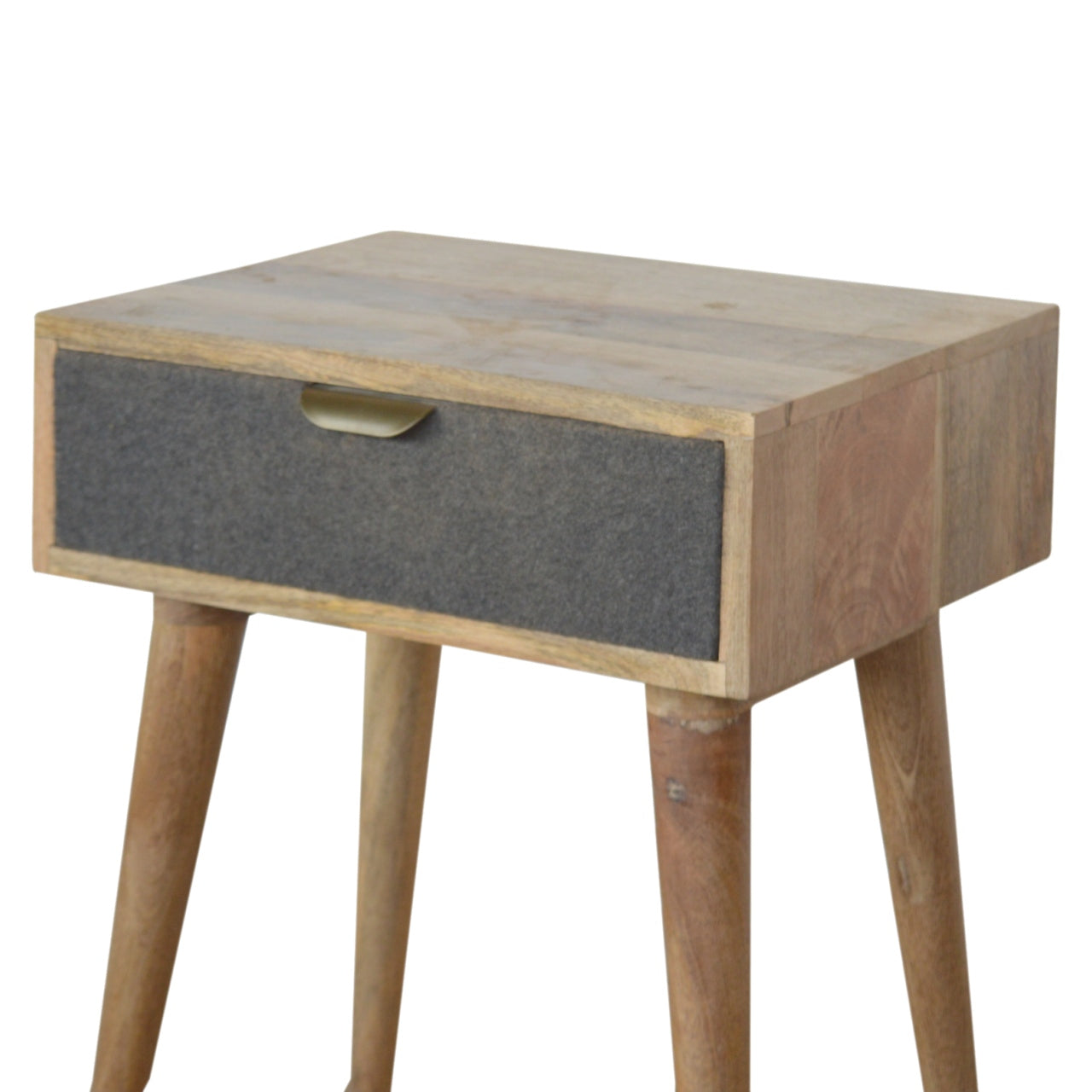 Grey Tweed Bedside Table