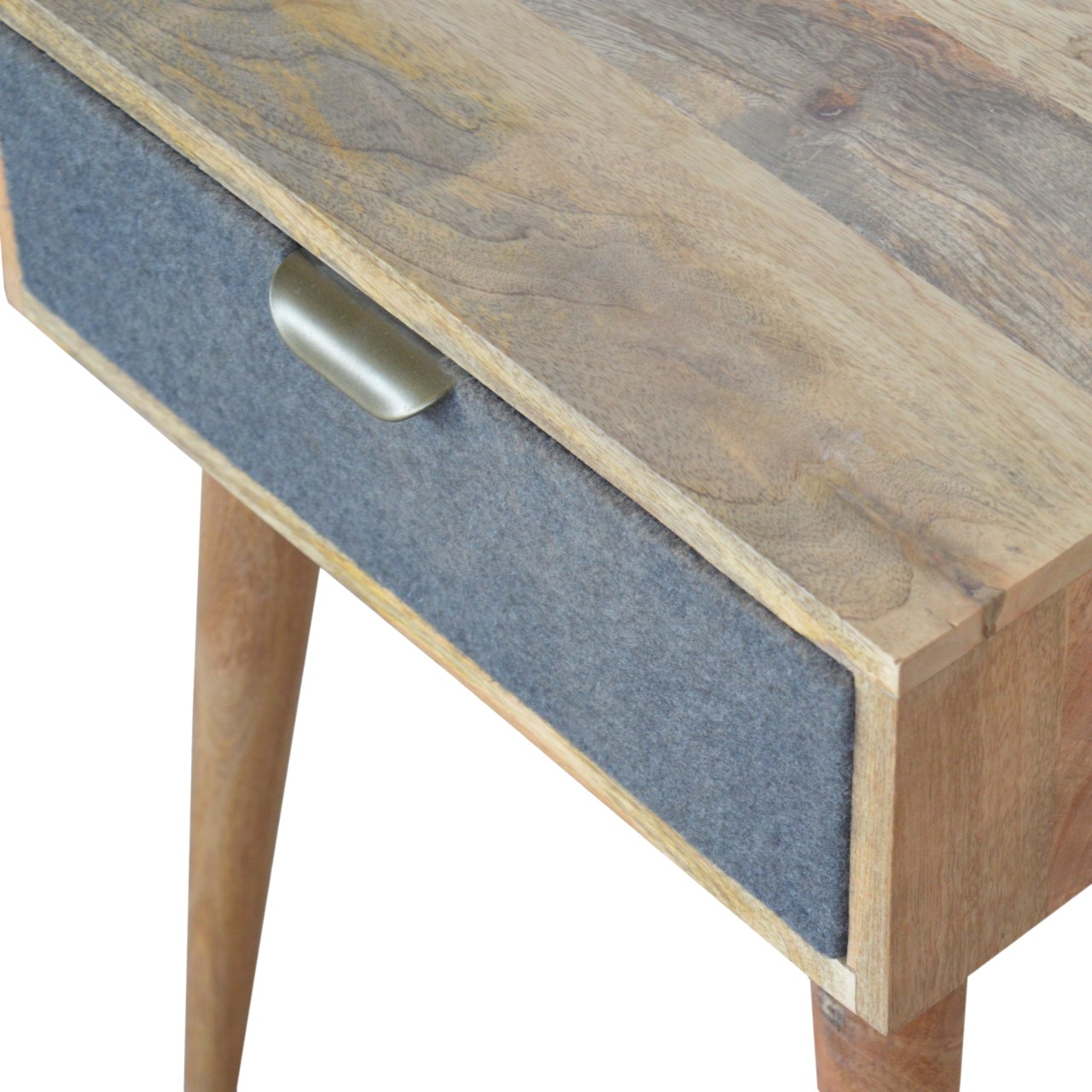 Grey Tweed Bedside Table