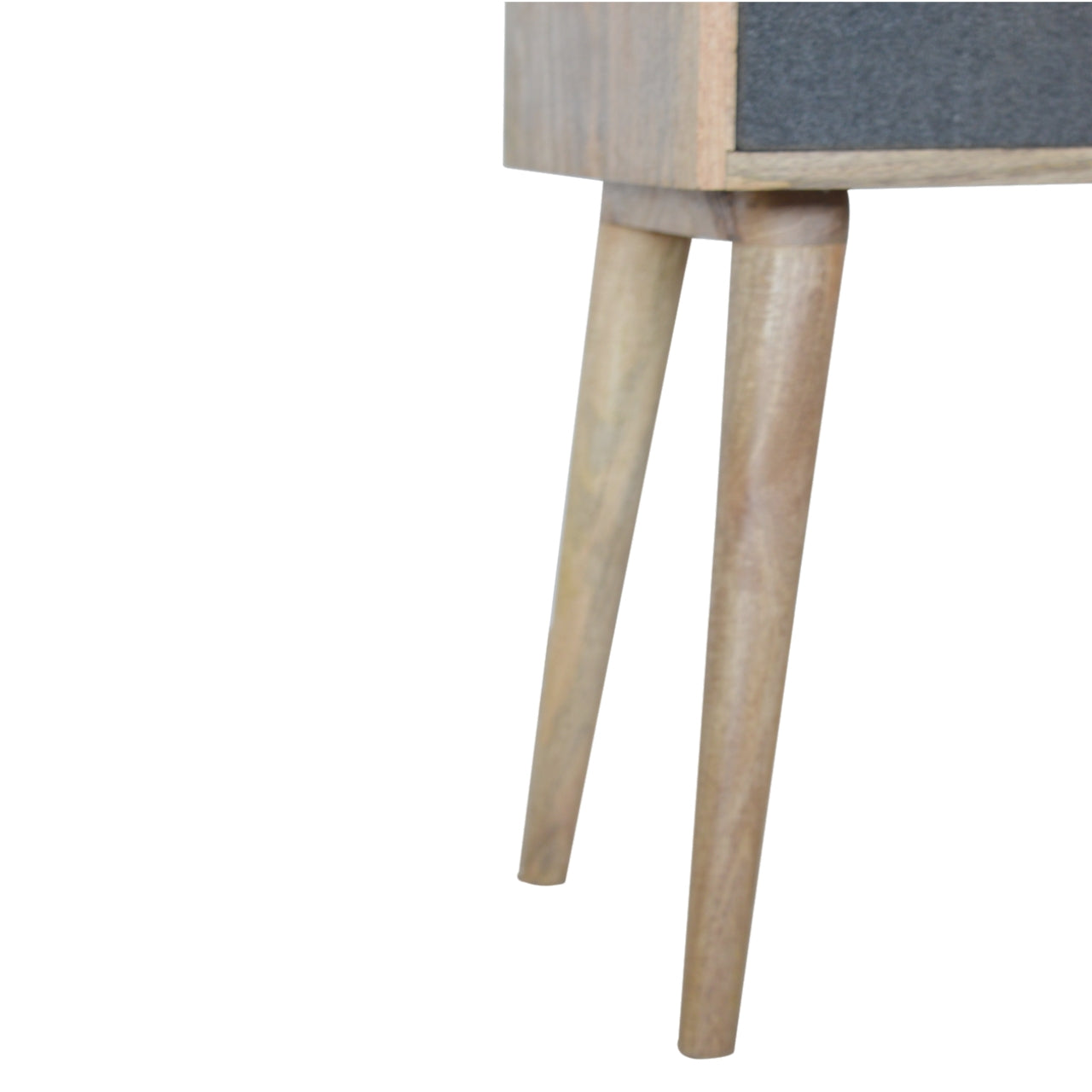 Grey Tweed Bedside Table