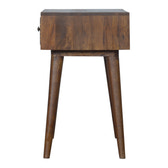 Brass Inlay Chevron Bedside Table