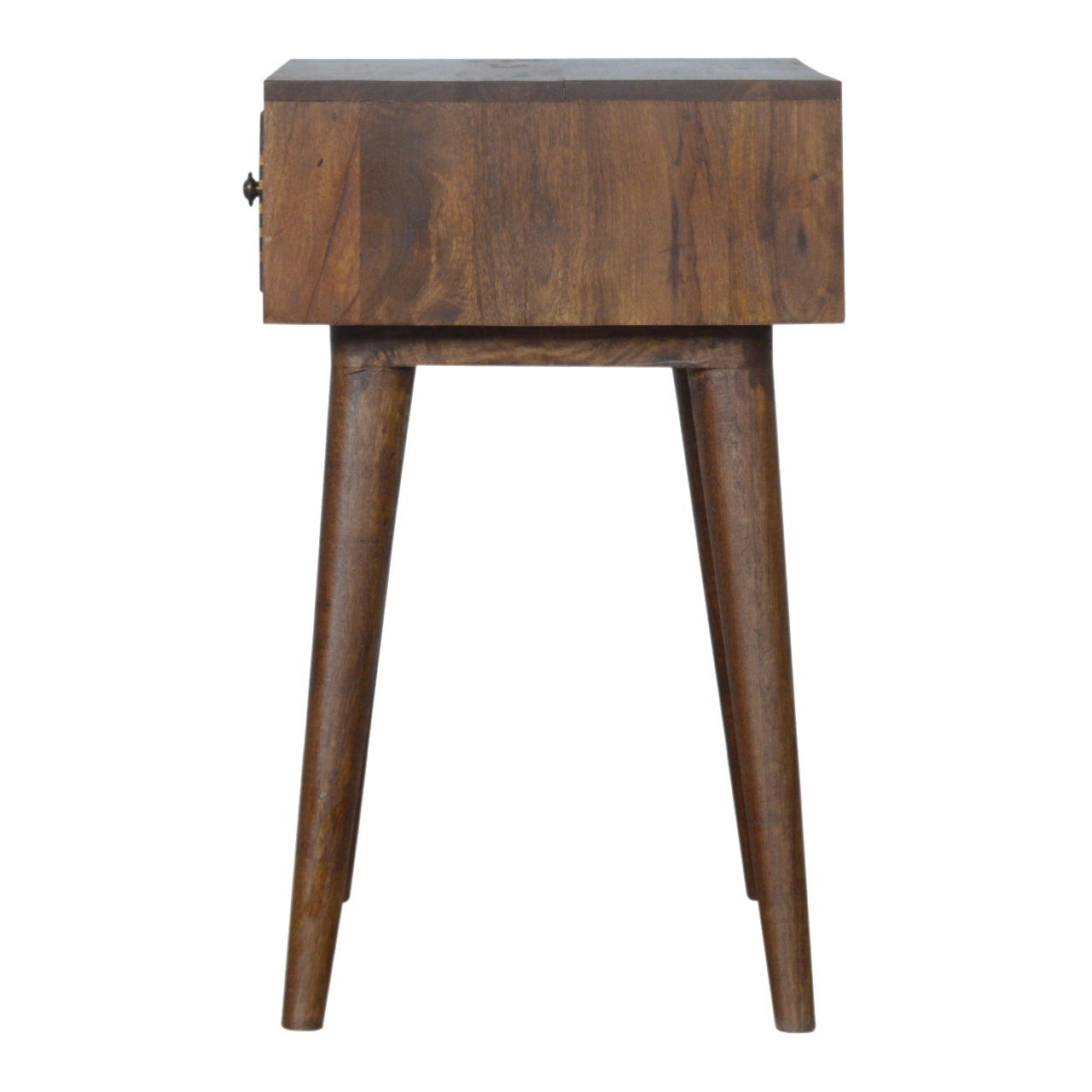 Brass Inlay Chevron Bedside Table