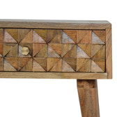 Diamond Carved Bedside Table | Hand-Carved